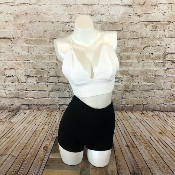 white dressy crop top